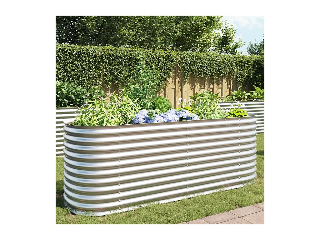 Garten-Hochbeet 240 x 80 x 81 cm Verzinkter Stahl Silbern