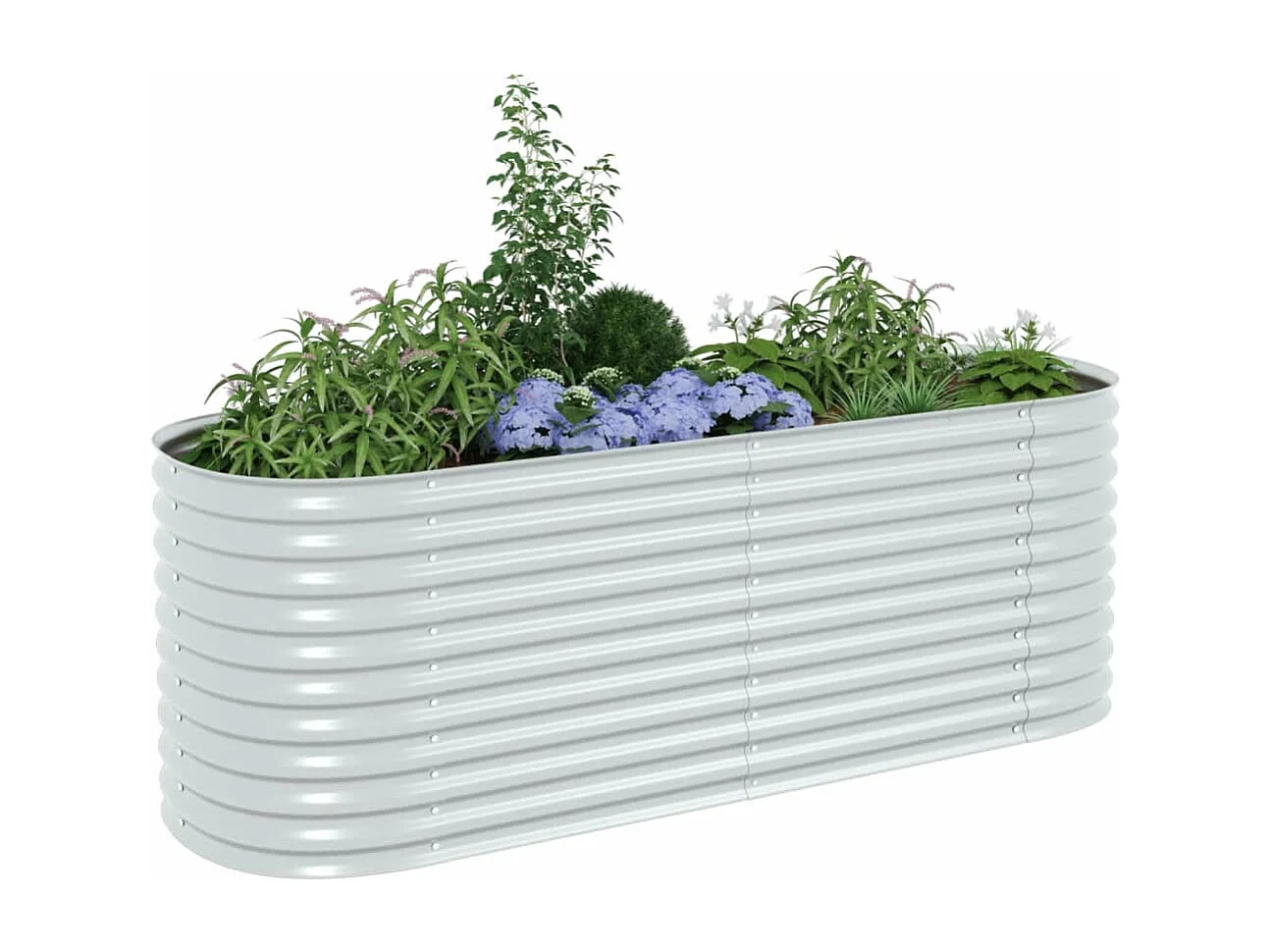 Garten-Hochbeet 240 x 80 x 81 cm Verzinkter Stahl Silbern