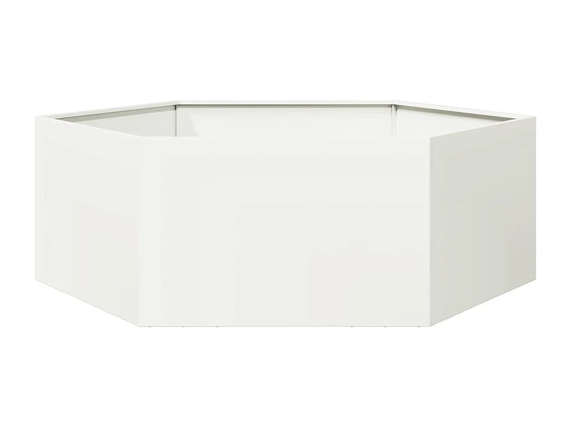 Jardinière blanc hexagone 138x120x45 cm acier