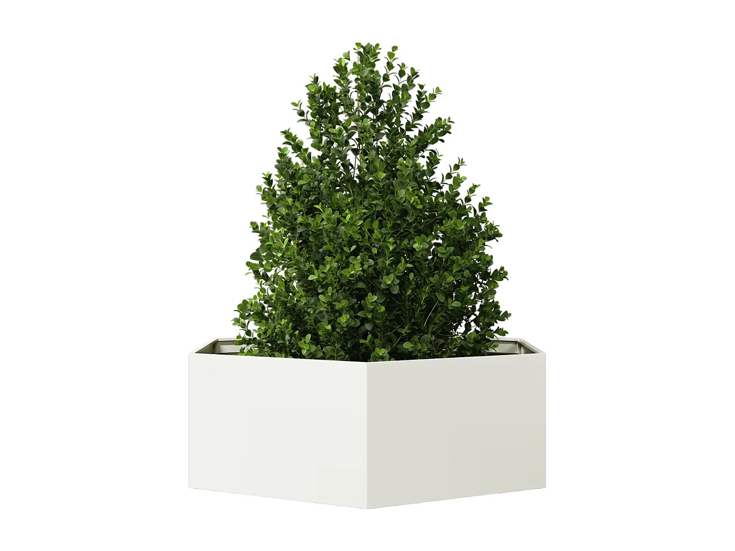 Jardinière blanc hexagone 138x120x45 cm acier