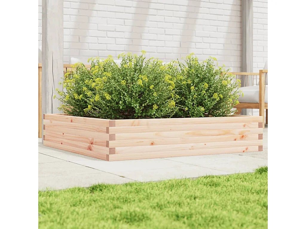 Jardinera de madera maciza de pino 110x110x23 cm