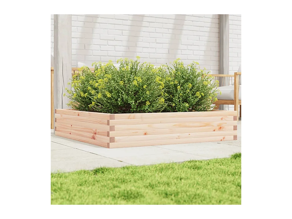 Fioriera da Giardino 110x110x23 cm in Legno Massello di Pino