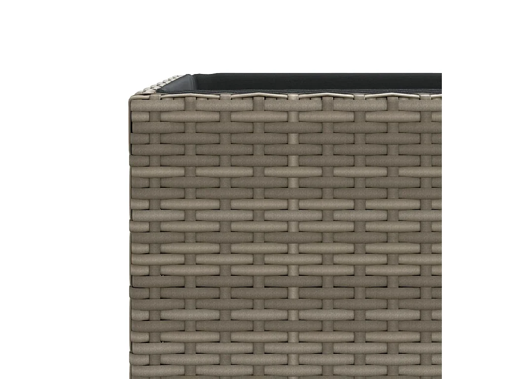 Jardinières 2 pcs gris 40x40x80 cm résine tressée
