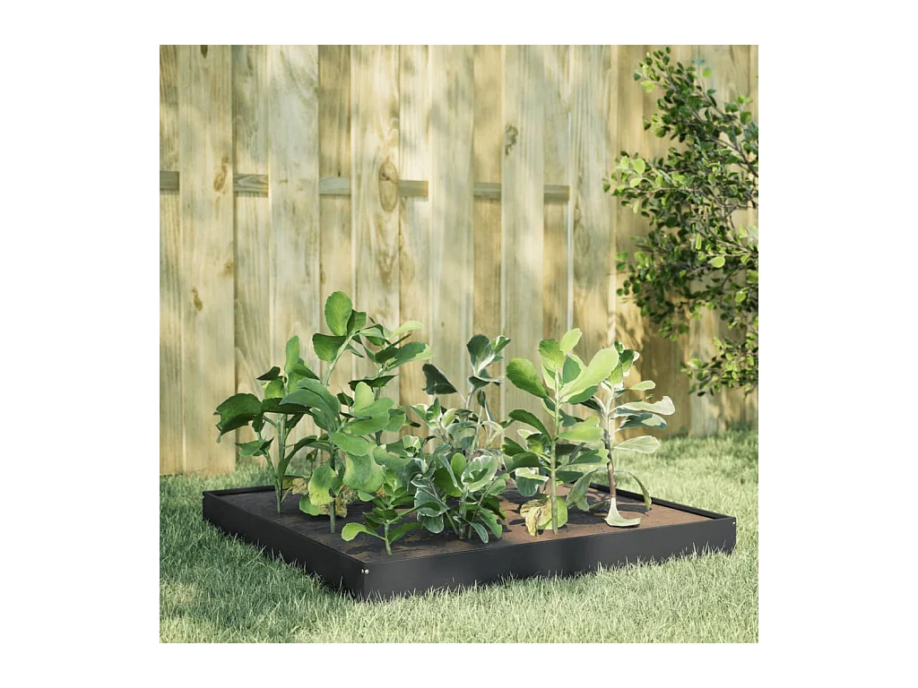 Fioriera Rialzata da Giardino Antracite 100x100x18,5cm Acciaio