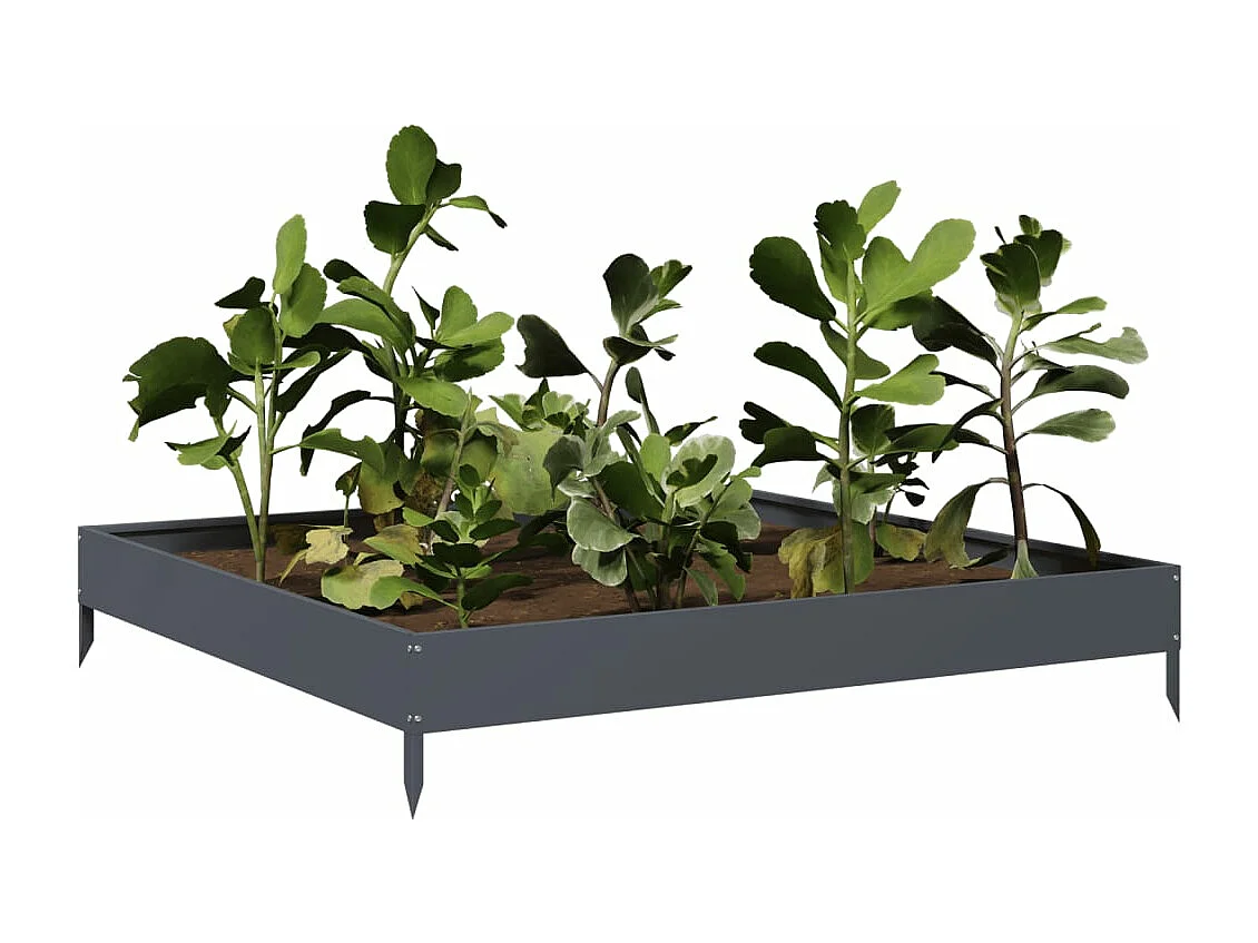 Plantenbak verhoogd 100x100x18,5 cm staal antracietkleurig