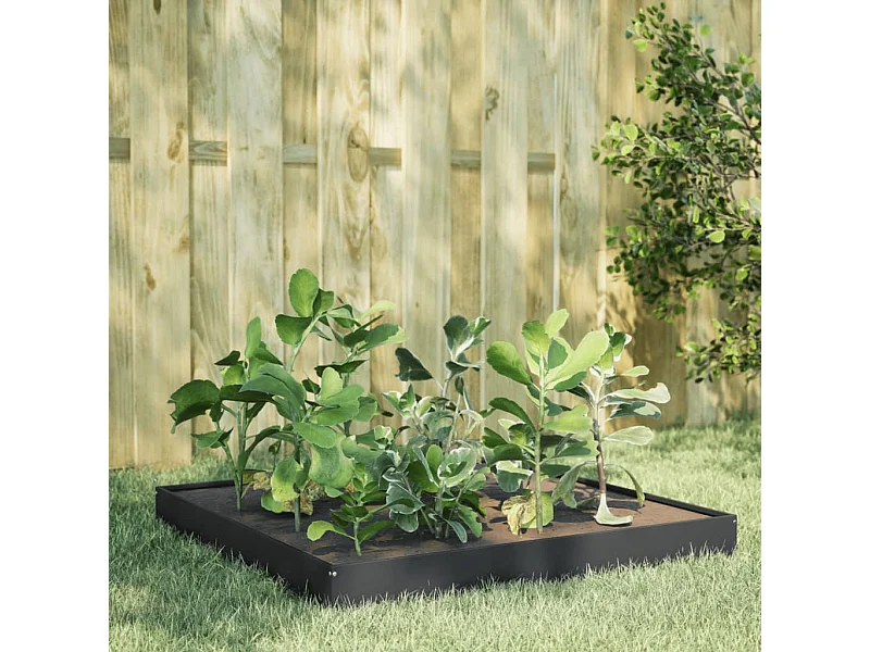 Lit surélevé de jardin anthracite 100x100x18,5 cm acier