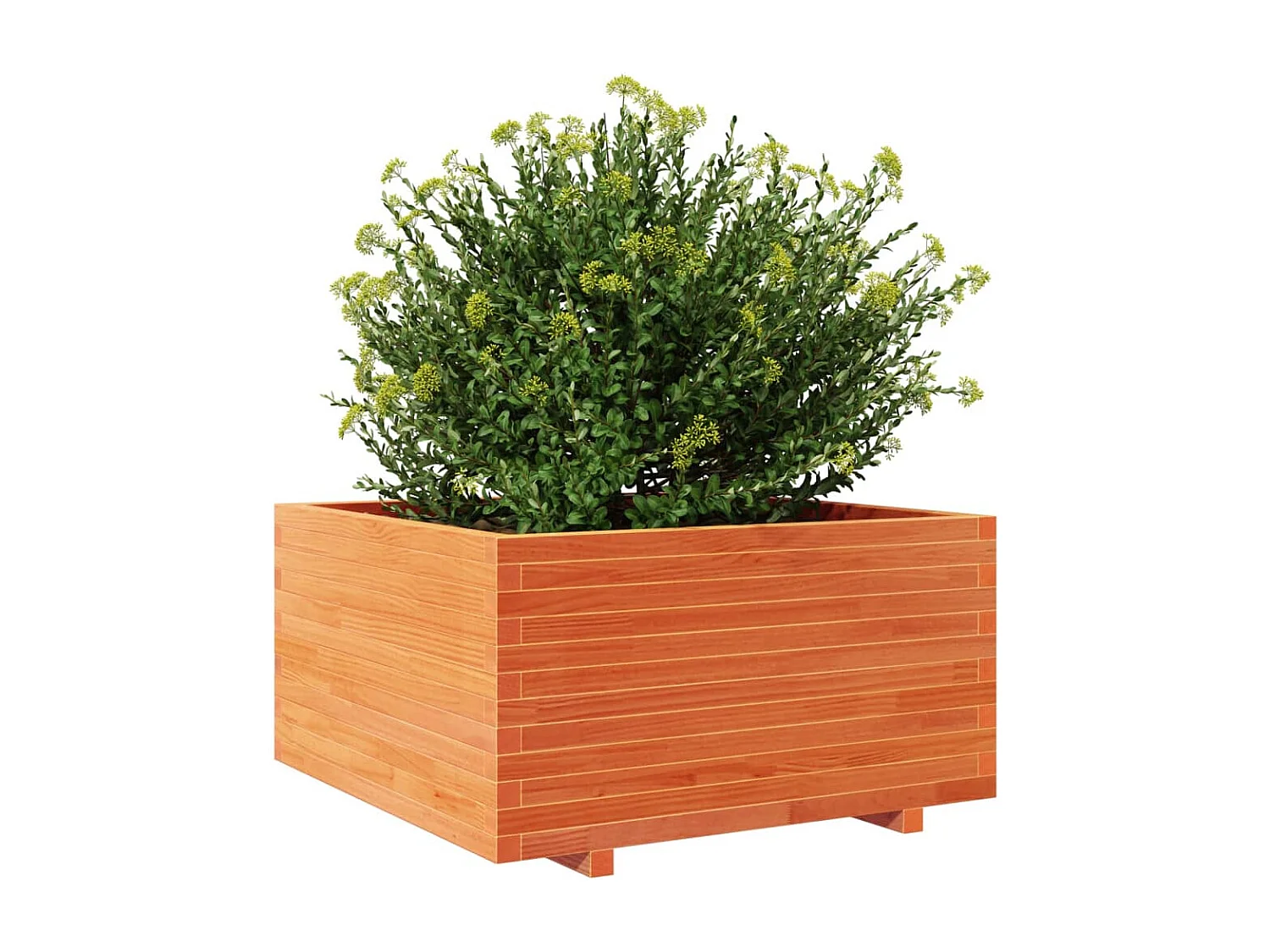 Fioriera Giardino Marrone Cera 90x90x49,5cm Legno Massello Pino