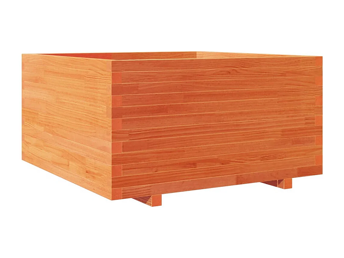 Jardinière cire marron 90x90x49,5 cm bois de pin massif