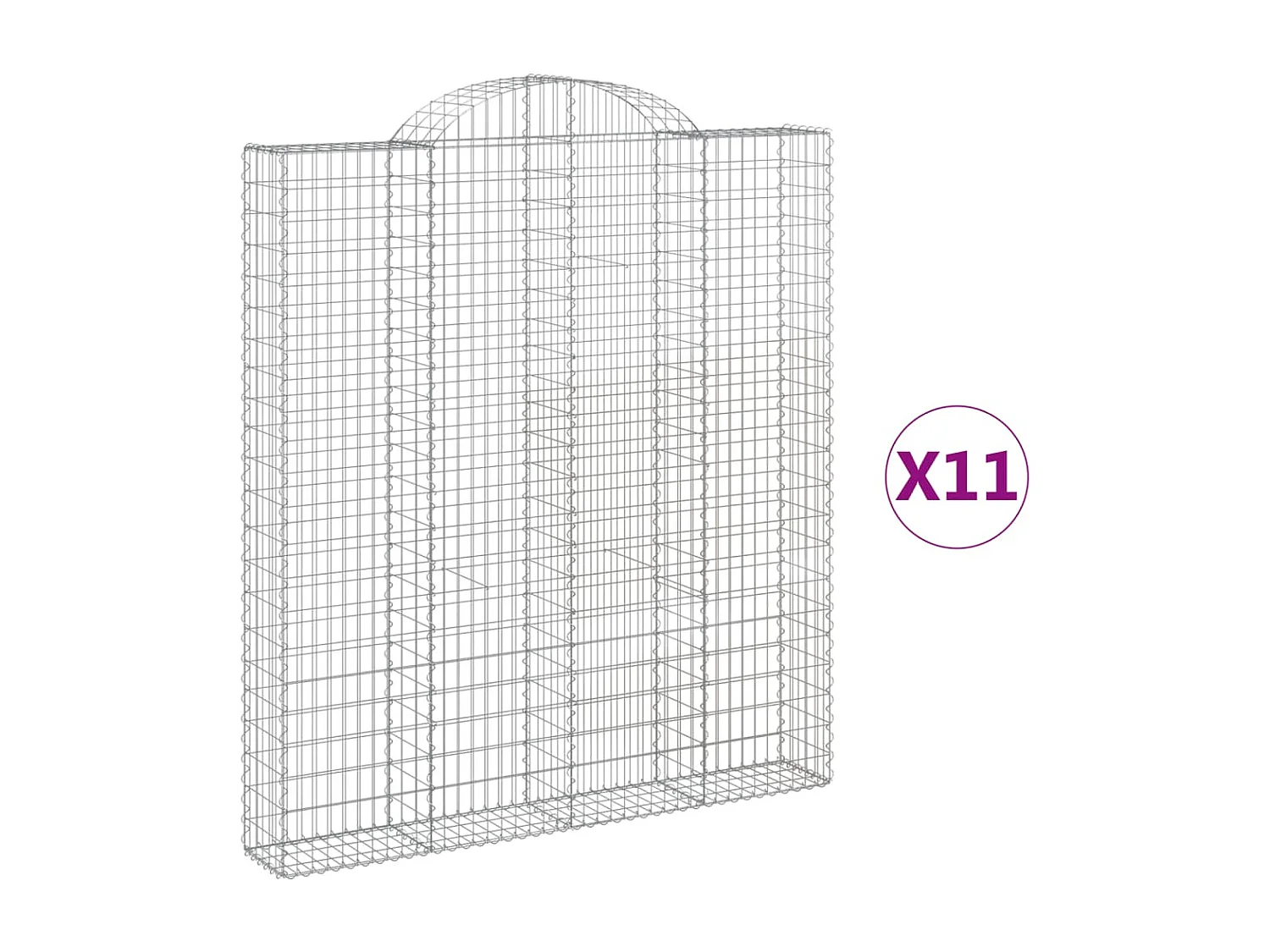 Paniers à gabions arqués 11 pcs 200x30x220/240 cm fer galvanisé