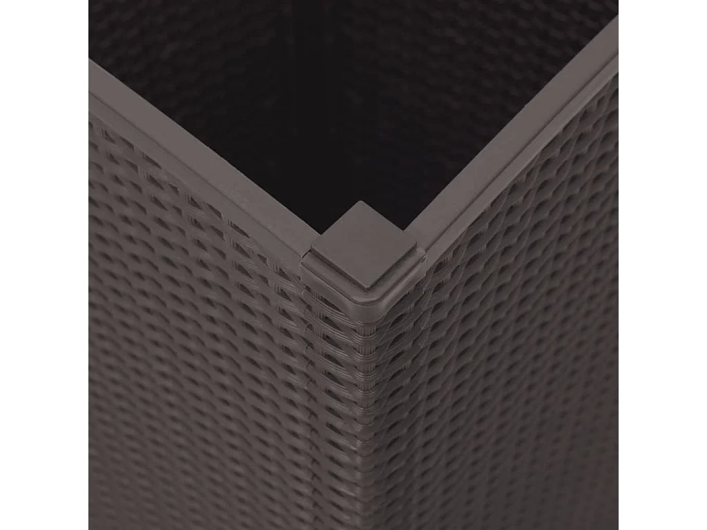 Fioriere da Giardino 2 pz Marrone 32,5x32,5x57 cm in PP