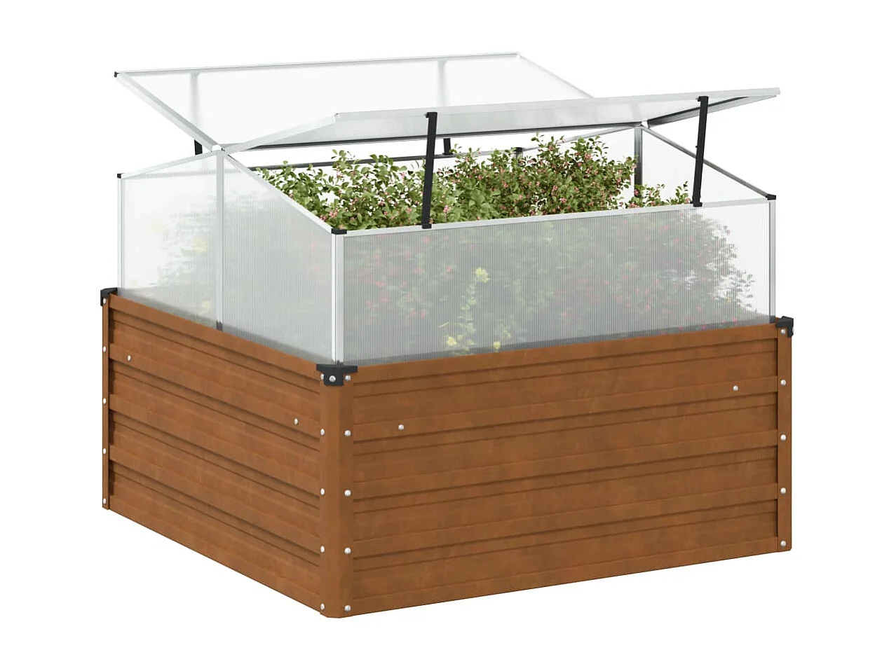 Jardinière de jardin avec serre acier résistant aux intempéries