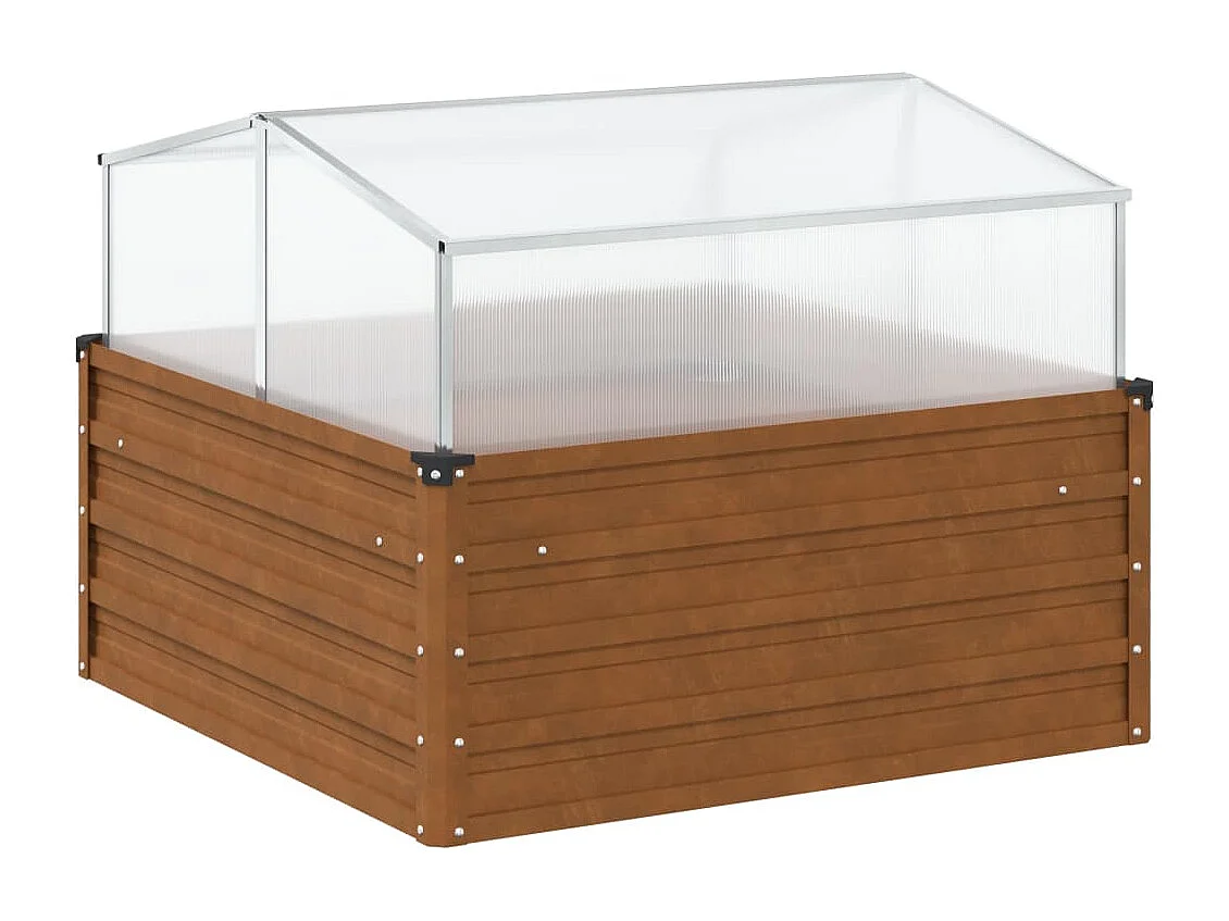 Hochbeet mit Gewächshausaufsatz Cortenstahl
