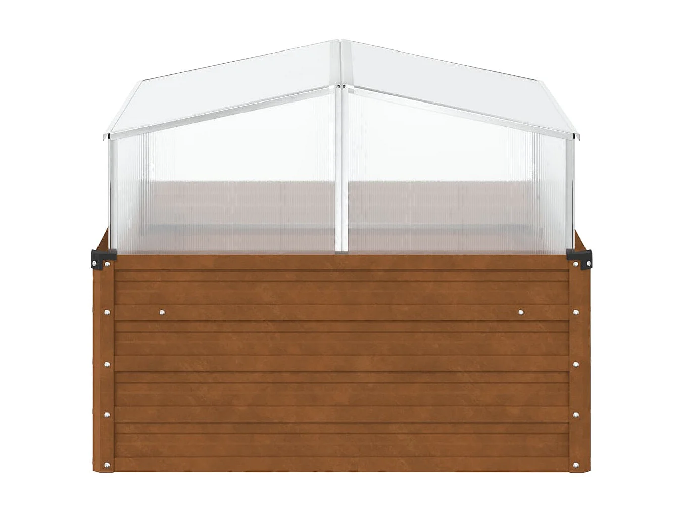 Hochbeet mit Gewächshausaufsatz Cortenstahl