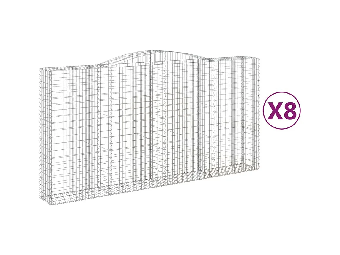 Schanskorven 8 st gewelfd 400x50x200/220 cm ijzer