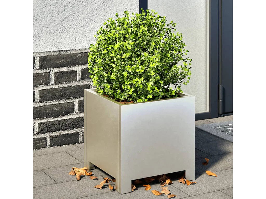 Jardinières 2 pcs 30x30x30 cm acier inoxydable