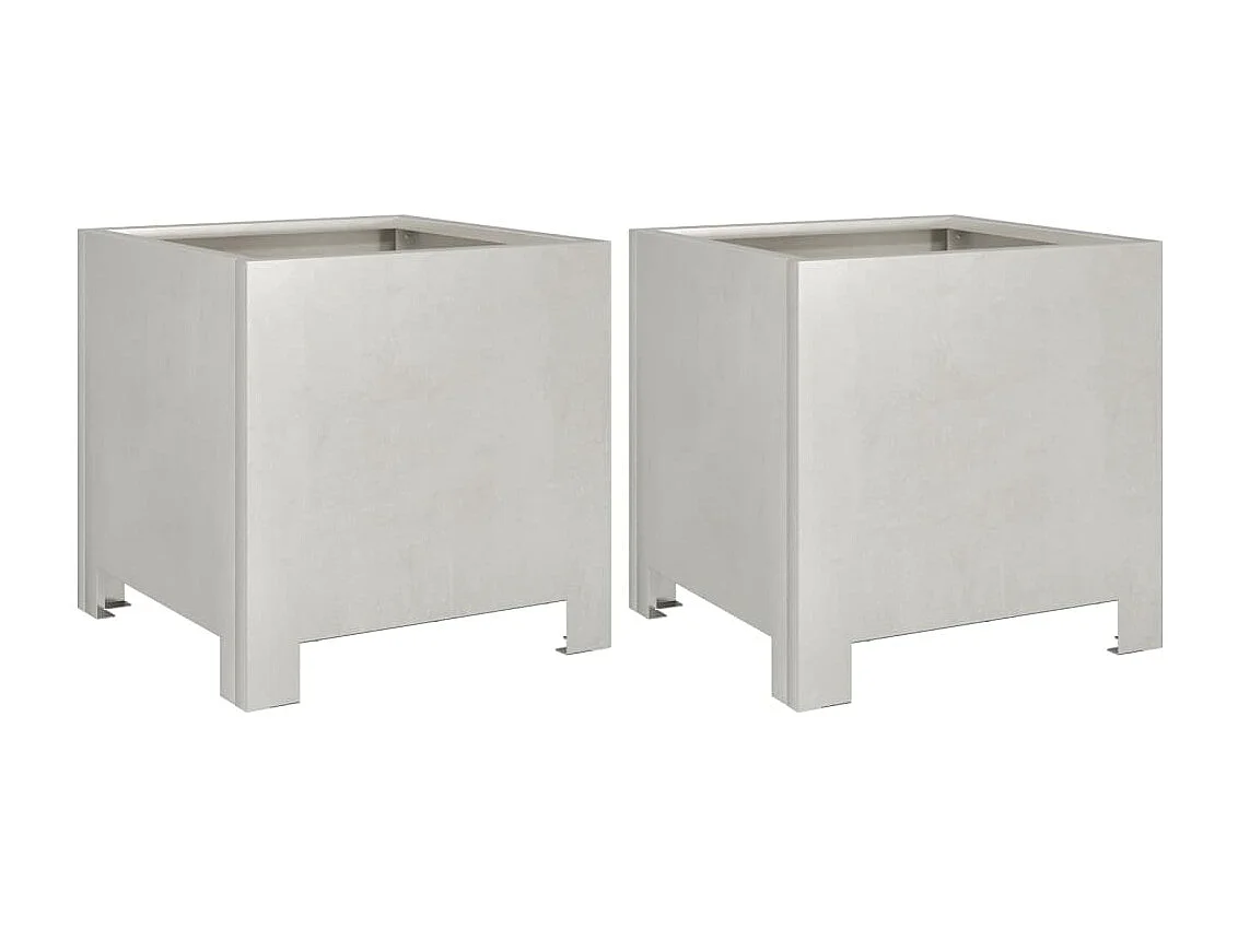 Jardinières 2 pcs 30x30x30 cm acier inoxydable