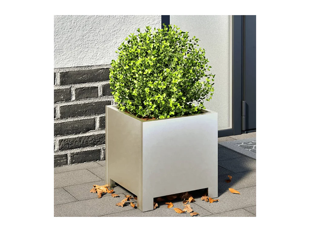 Fioriere da Giardino 2 pz 30x30x30 cm in Acciaio Inossidabile