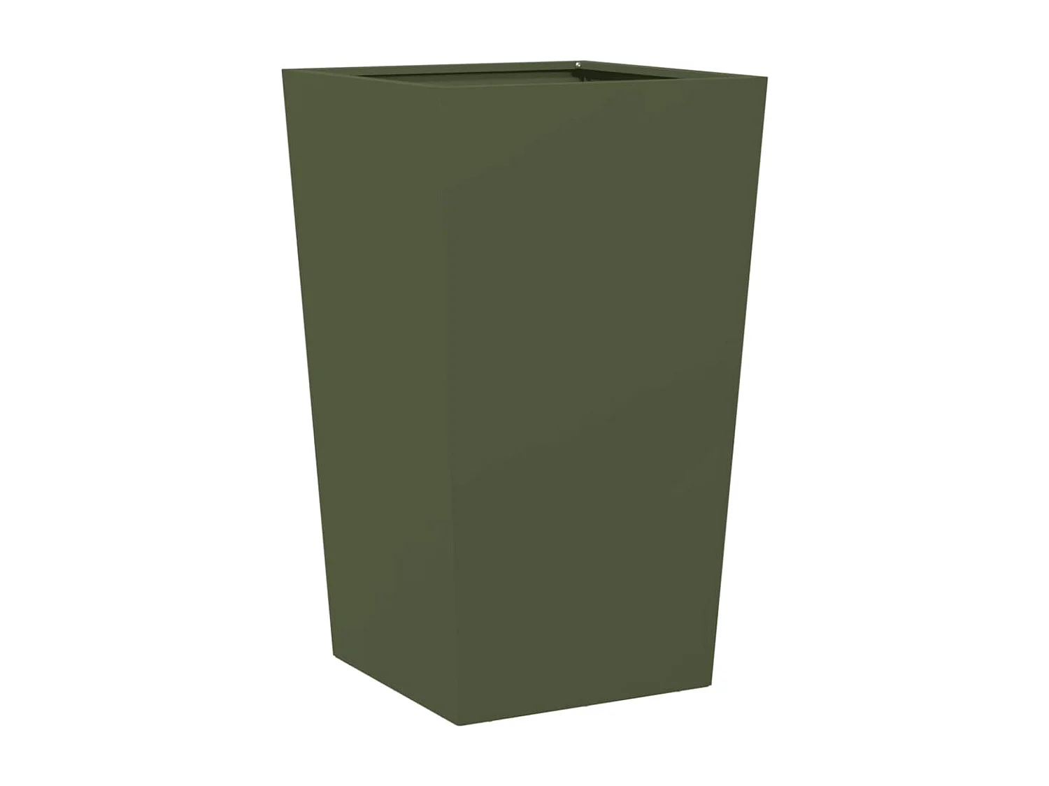 Jardinière vert olive 45x45x75 cm acier
