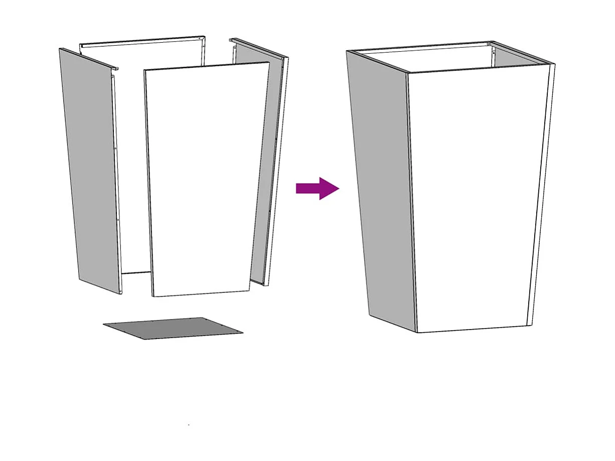 Jardinière vert olive 45x45x75 cm acier