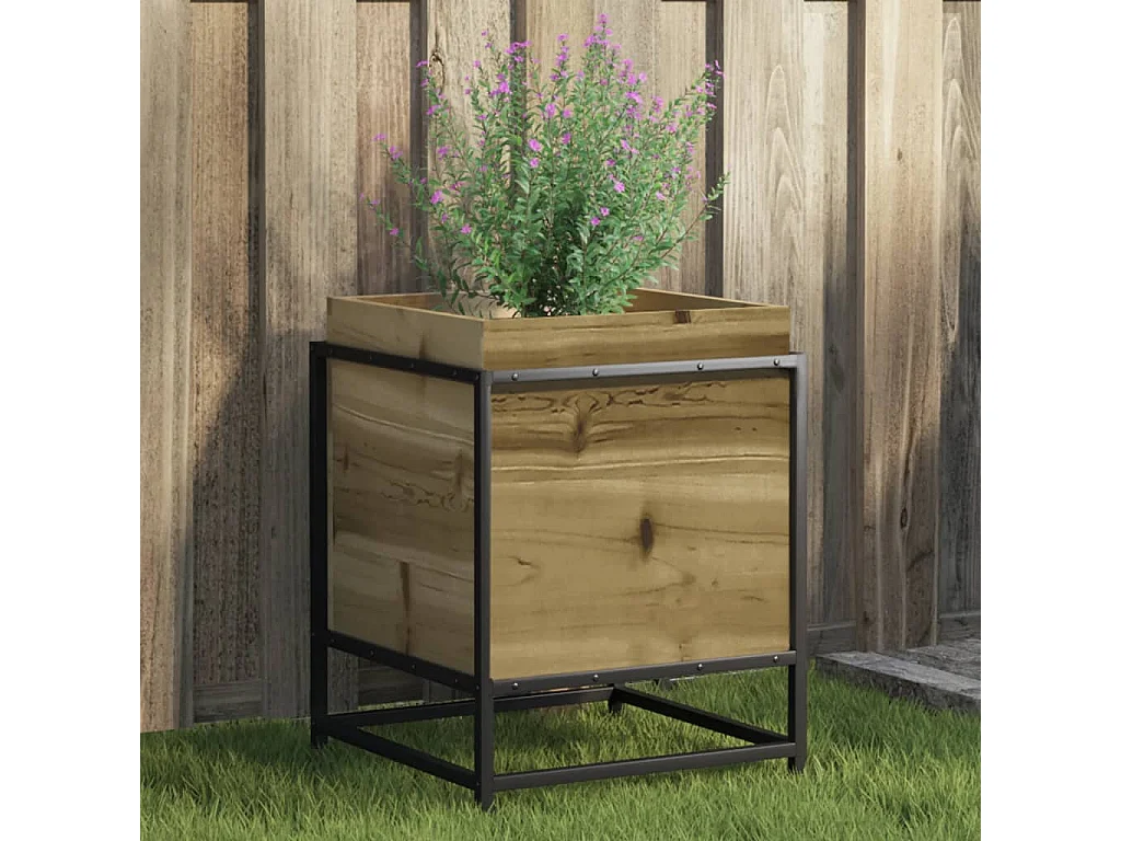 Fioriera da Giardino 40x40x50 cm in Legno di Pino Impregnato