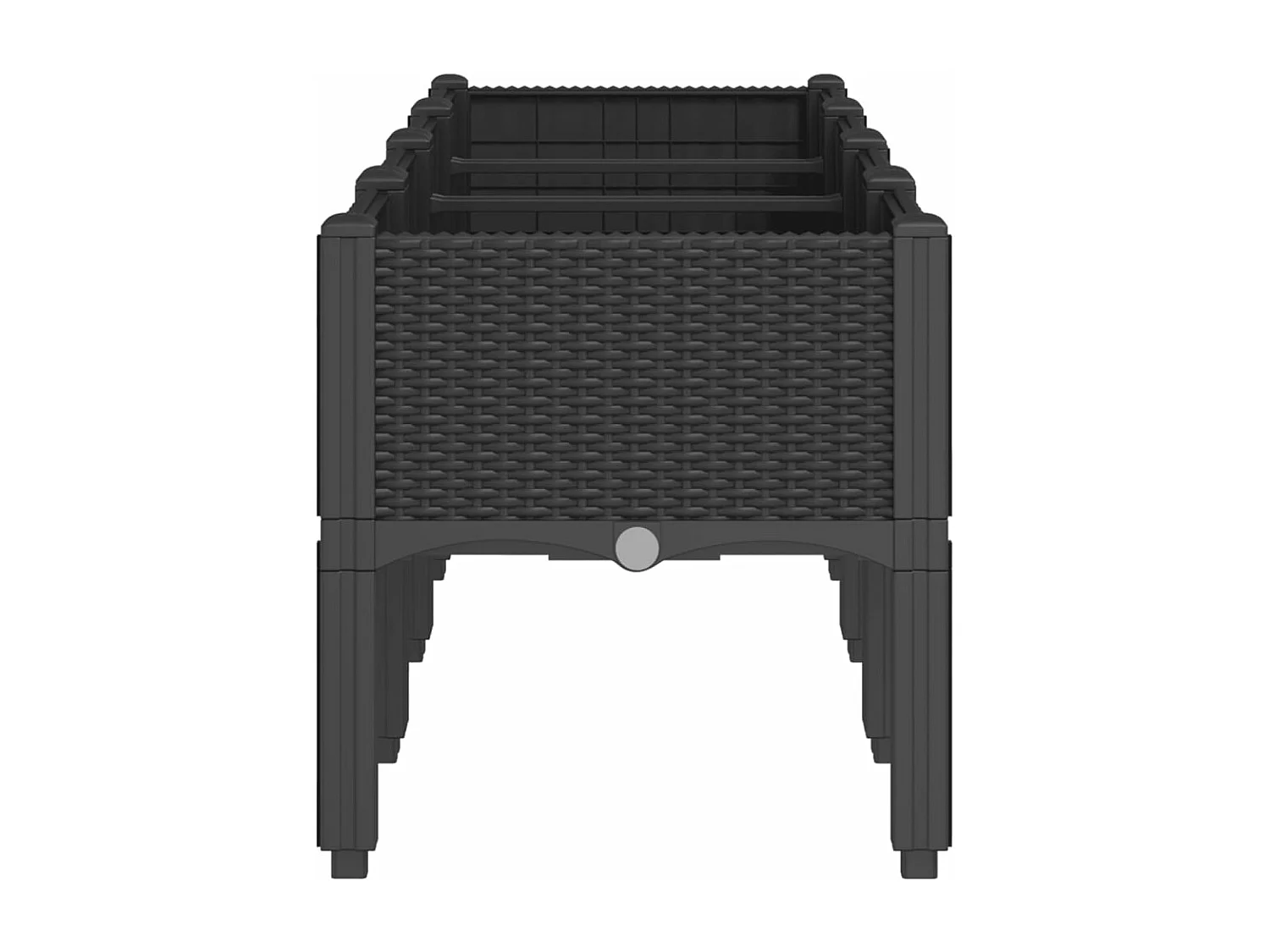 Plantenbak met poten 160x40x42 cm polypropeen zwart