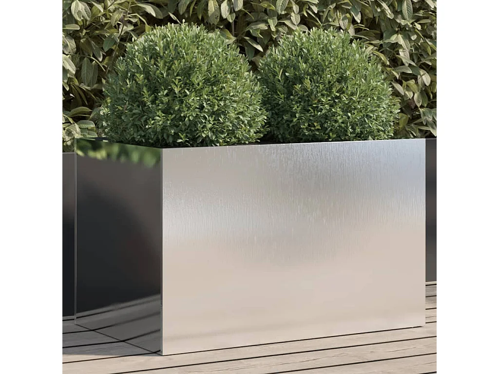 Jardinière argenté 62x40x39 cm acier inoxydable