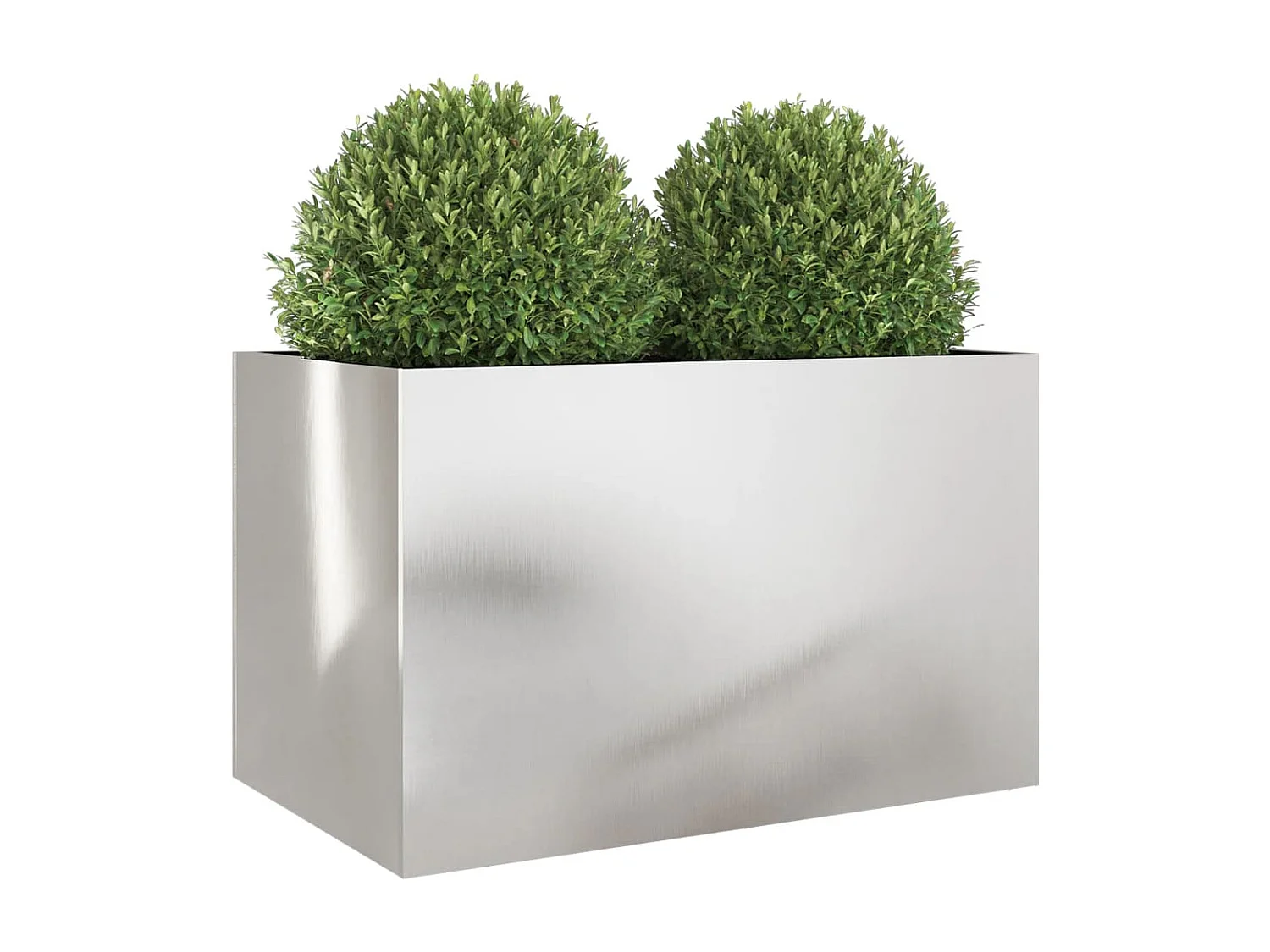 Jardinière argenté 62x40x39 cm acier inoxydable