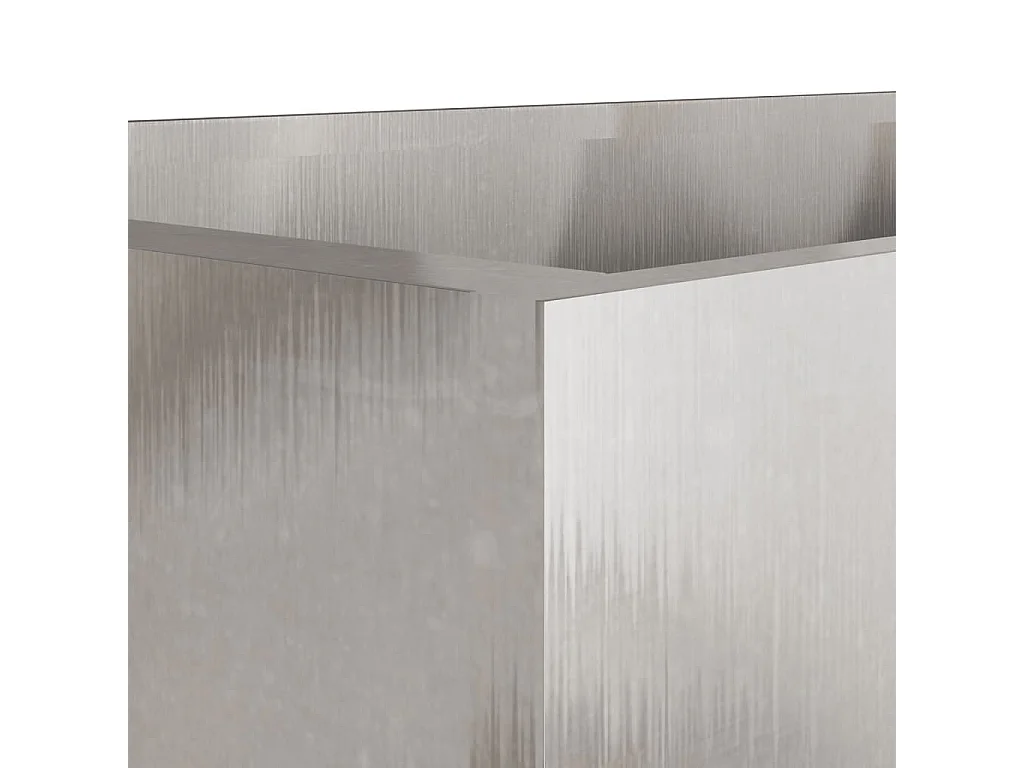 Jardinière argenté 62x40x39 cm acier inoxydable