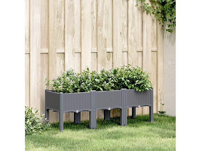 Fioriera da Giardino Graticcio Grigio Blu 120x120x136cm PP