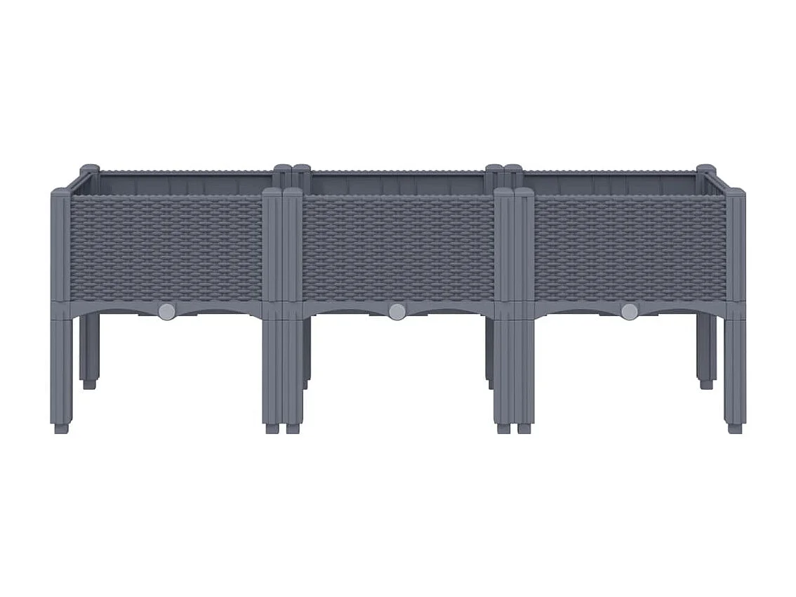 Fioriera da Giardino con Gambe Grigio Blu 120x40x42 cm in PP