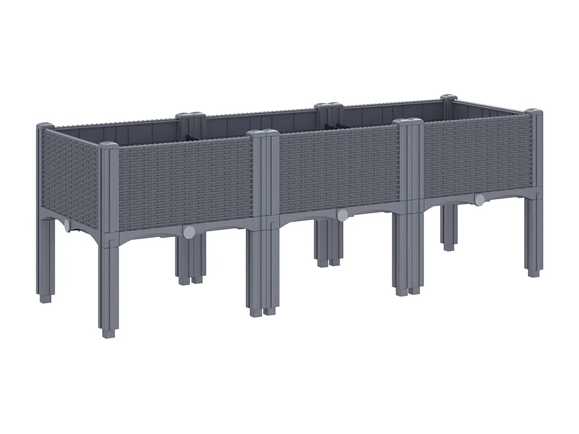 Fioriera da Giardino con Gambe Grigio Blu 120x40x42 cm in PP