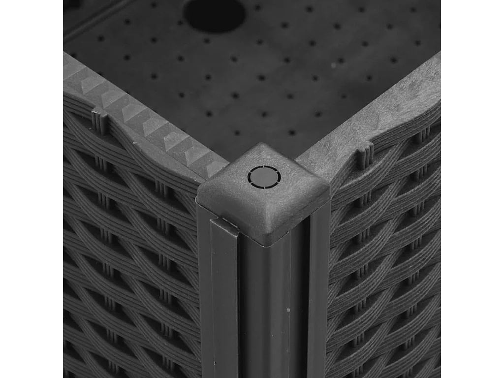 Fioriera da Giardino con Ruote Nera 150x80x54 cm in PP