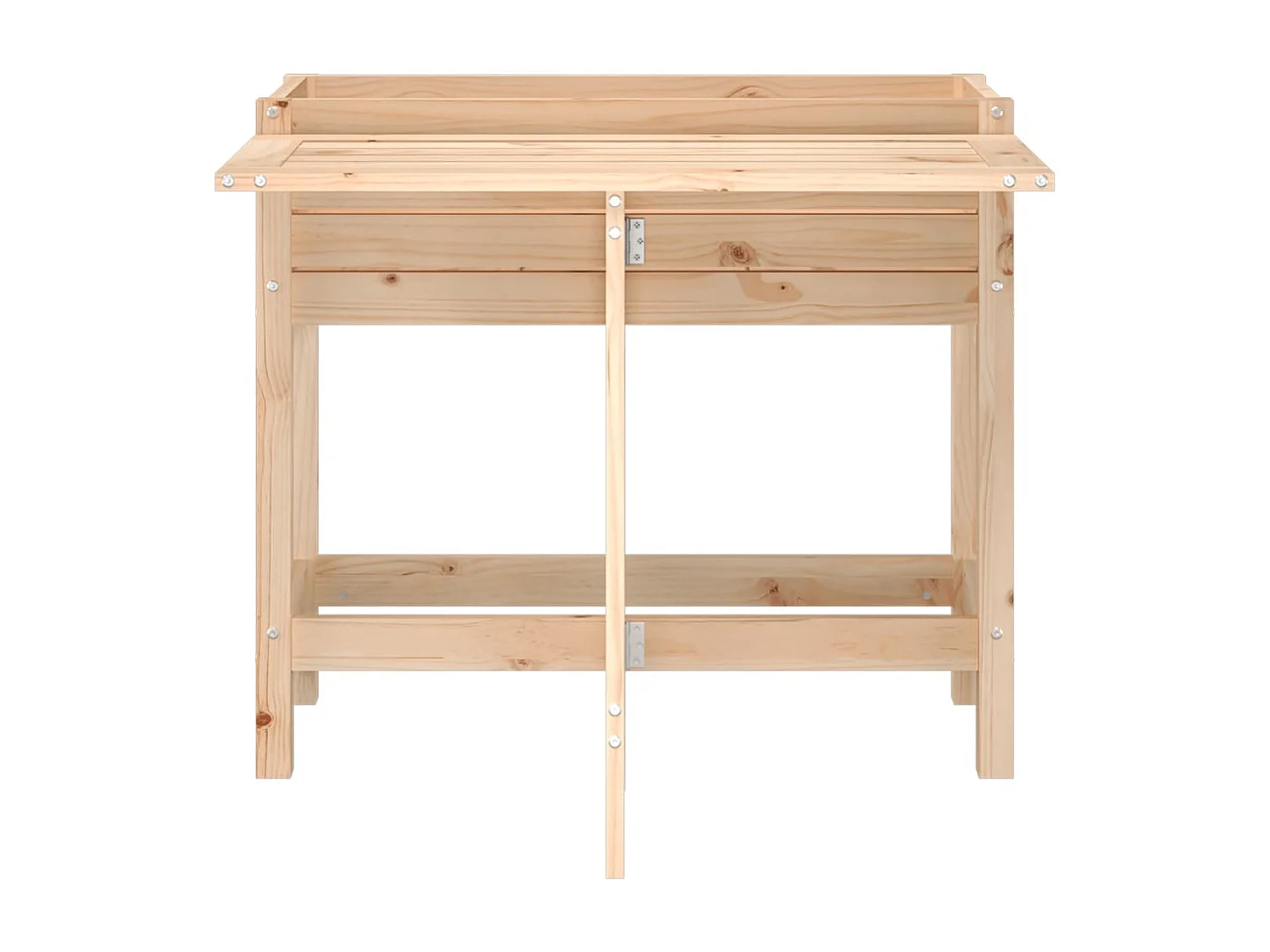 Jardinière avec dessus de table pliable bois de pin massif