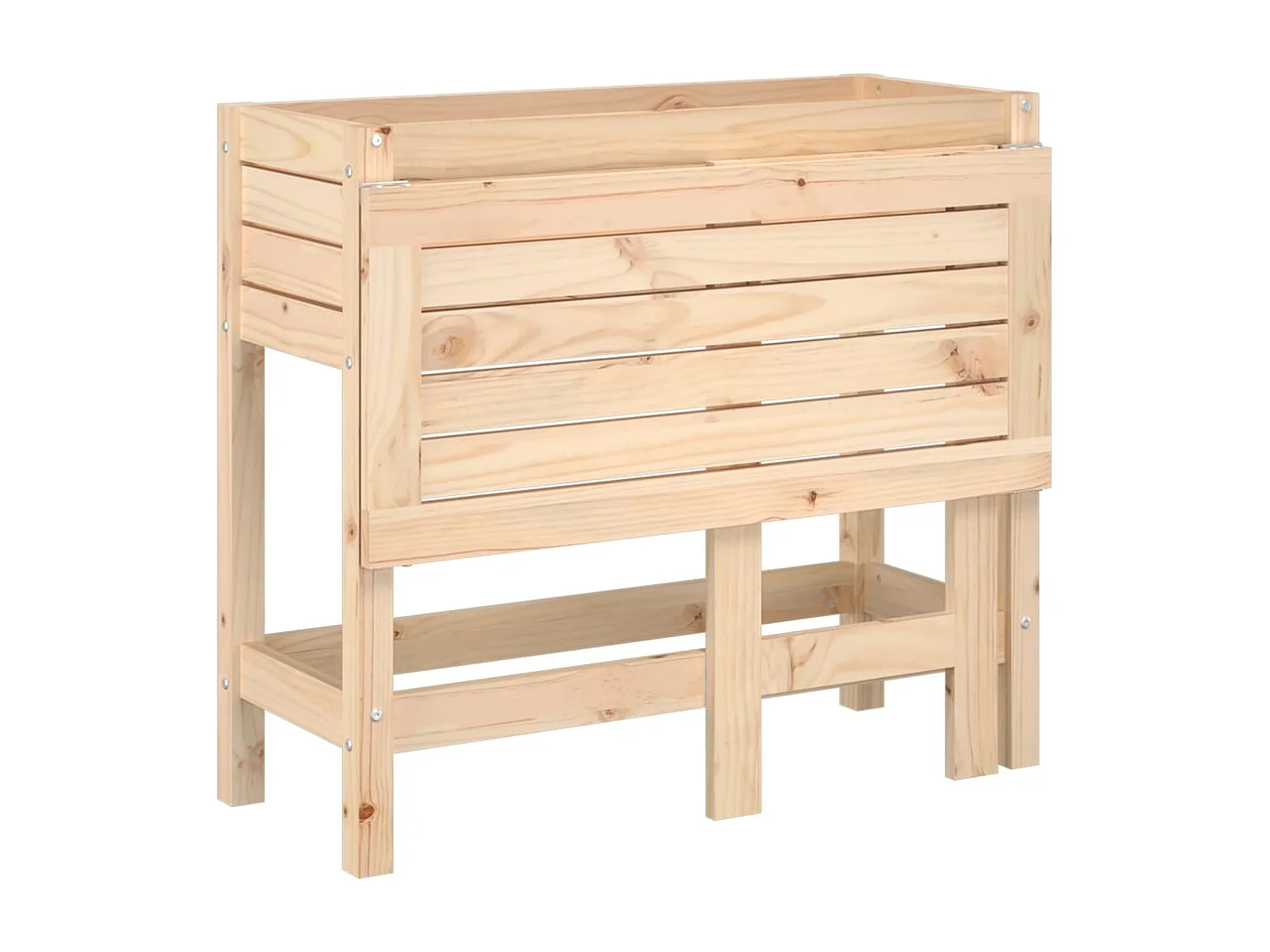 Jardinière avec dessus de table pliable bois de pin massif