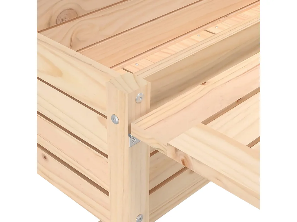 Jardinière avec dessus de table pliable bois de pin massif