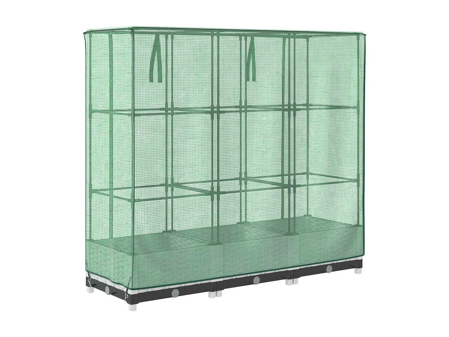 Jardinière surélevée avec housse aspect rotin 120x40x123 cm