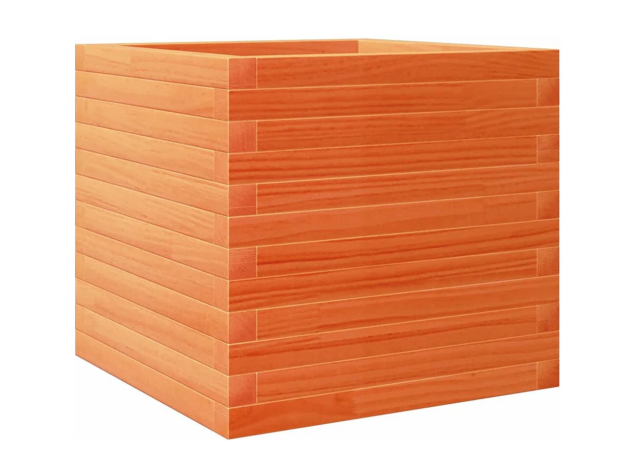 Fioriera Giardino Marrone Cera 50x50x45,5cm Legno Massello Pino