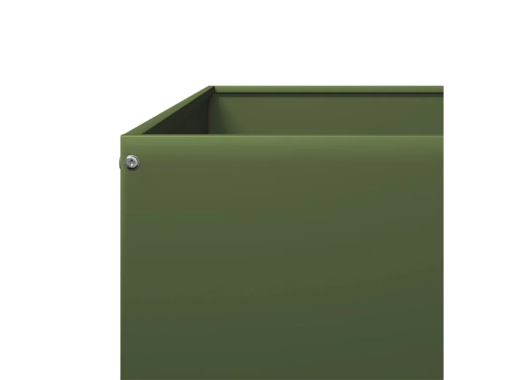 Lit surélevé de jardin vert olive 100x100x33,5 cm acier