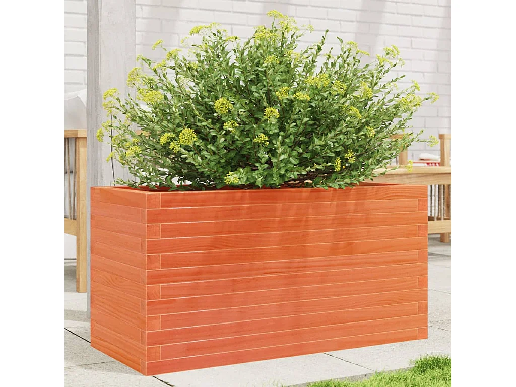 Pflanzkübel Wachsbraun 90x40x45,5 cm Massivholz Kiefer