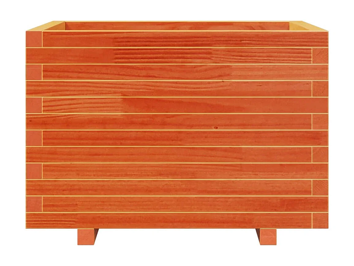 Jardinière cire marron 70x70x49,5 cm bois de pin massif