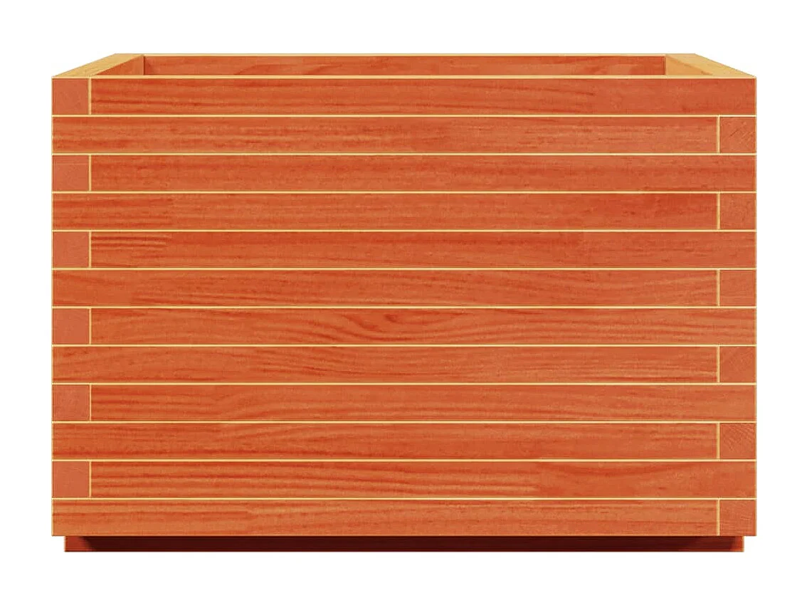 Jardinière cire marron 70x70x49,5 cm bois de pin massif