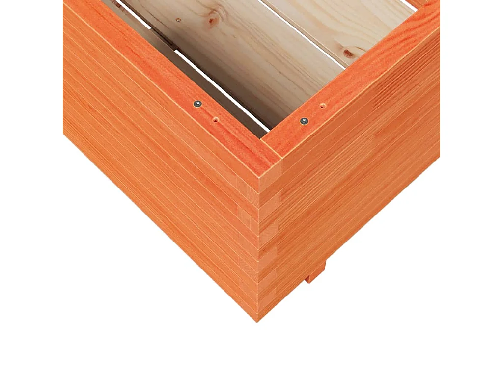 Jardinière cire marron 70x70x49,5 cm bois de pin massif