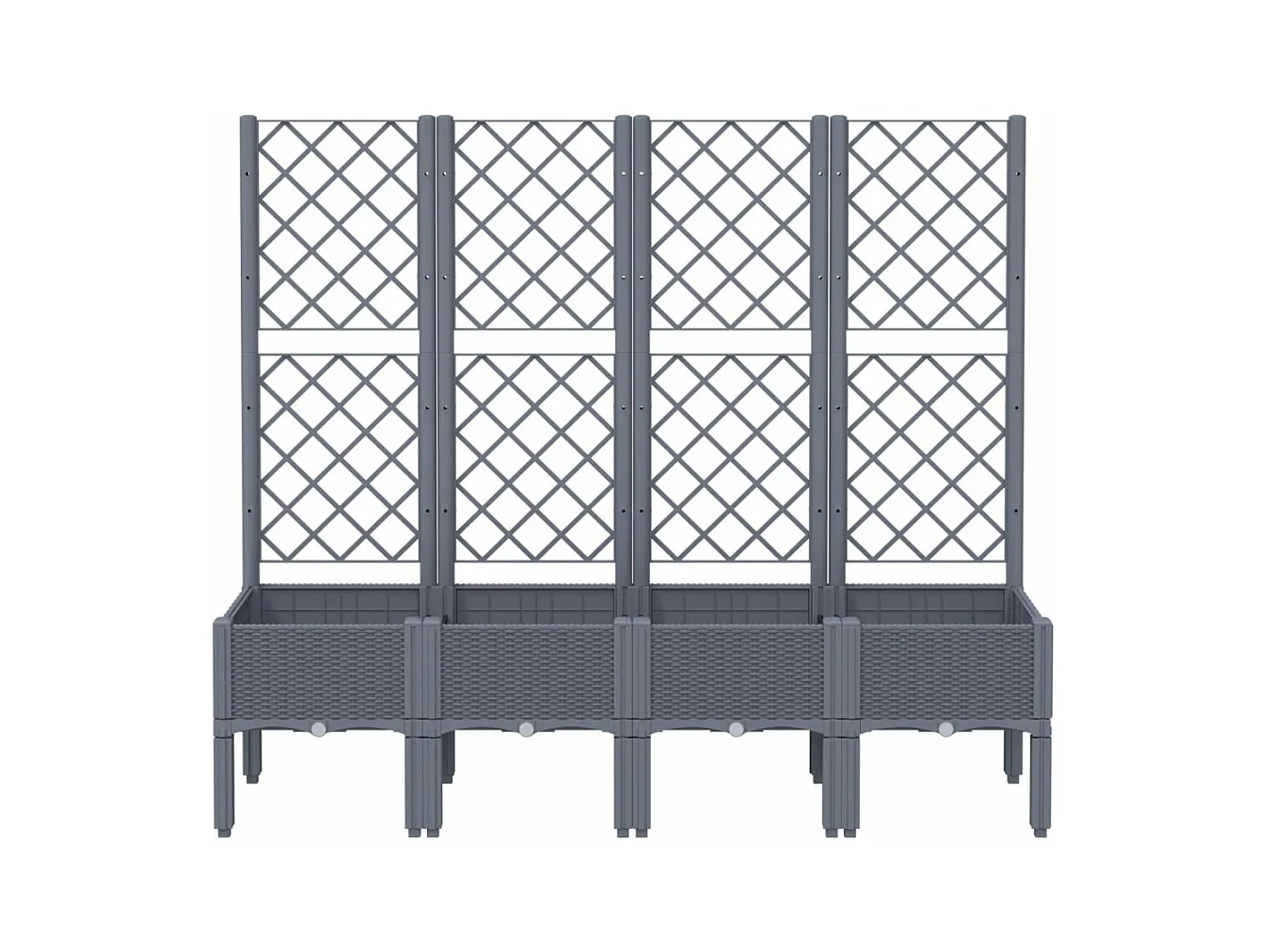 Plantenbak met latwerk 160x40x142 cm polypropeen grijs