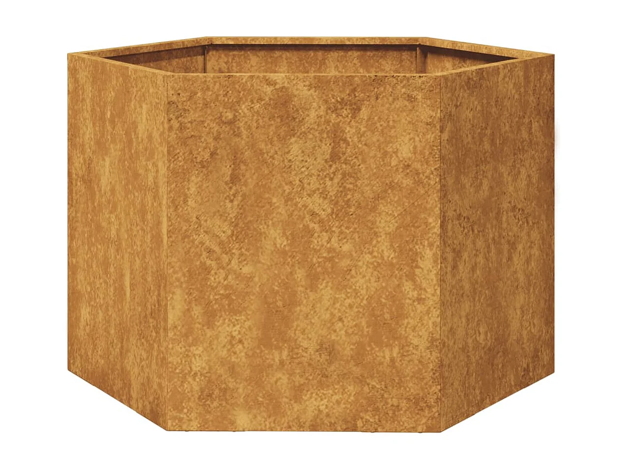Vaso/floreira de jardim hexagonal 69x60x45 cm aço corten