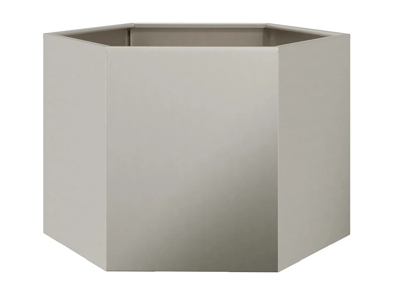 Vaso/floreira de jardim hexagonal 69x60x45 cm aço corten