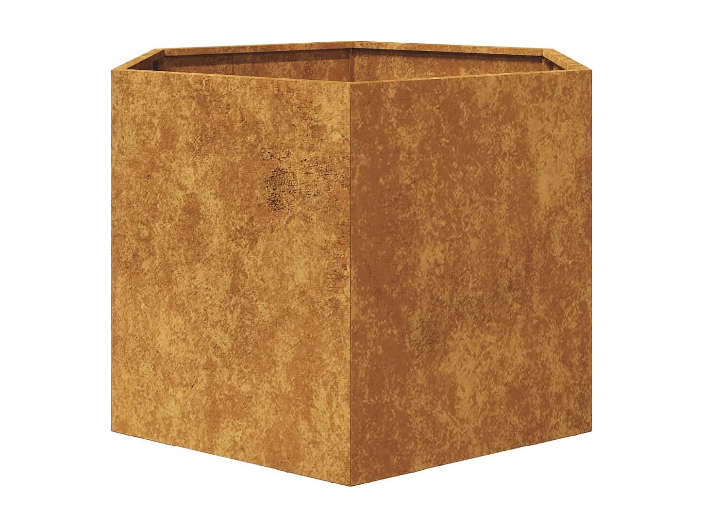 Vaso/floreira de jardim hexagonal 69x60x45 cm aço corten