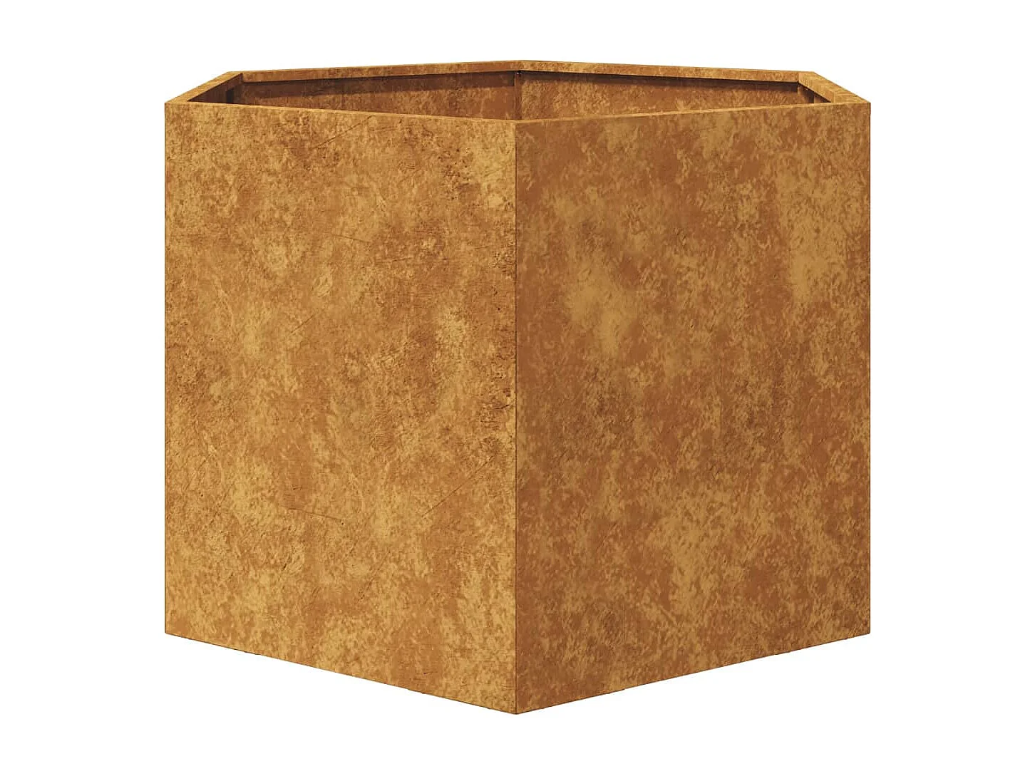Vaso/floreira de jardim hexagonal 69x60x45 cm aço corten
