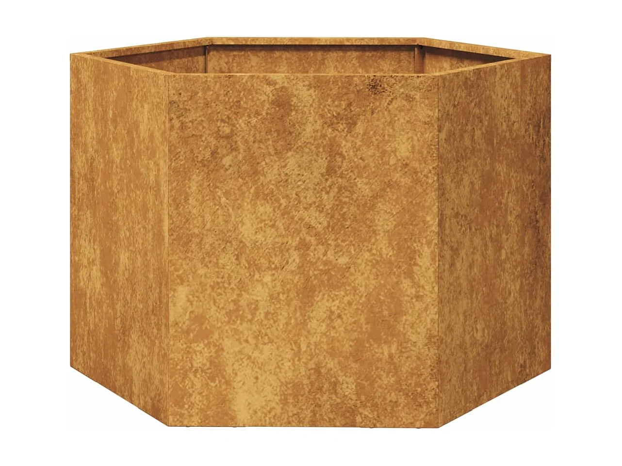 Vaso/floreira de jardim hexagonal 69x60x45 cm aço corten