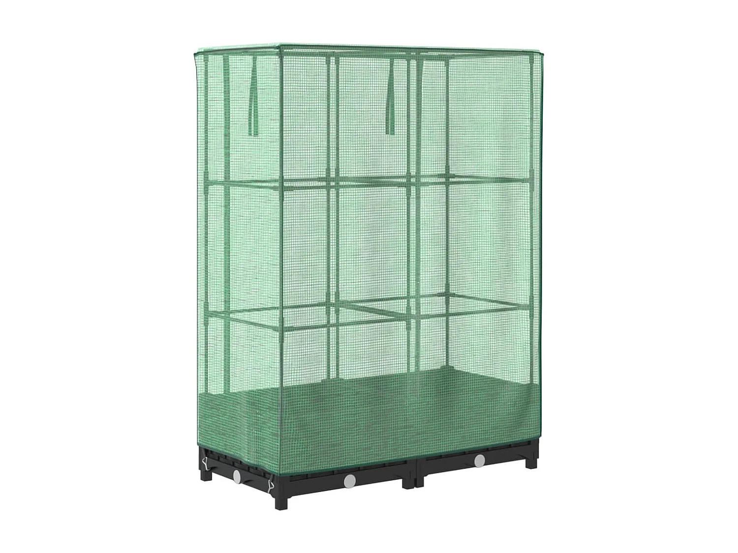 Hochbeet mit Gewächshaus-Aufsatz Rattan-Optik 80x40x123 cm