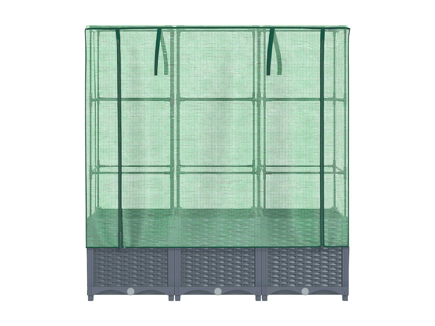 Jardinière surélevée avec housse aspect rotin 120x40x138 cm